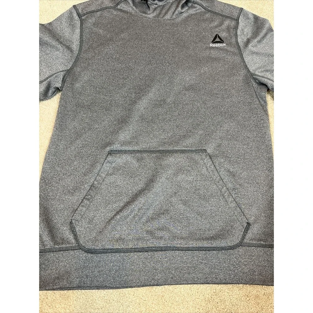 Reebok Hoodie Mens/ Teenagers Gray Printed Logo Speedwick Pull Over Jumper‎ Sz S